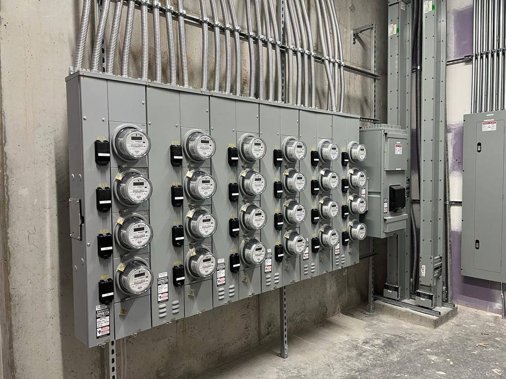 Organized commercial multi-meter bank